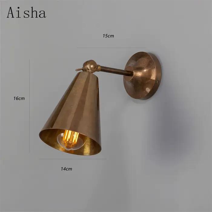 Lampe de chevet rétro en cuivre pour chambre à coucher