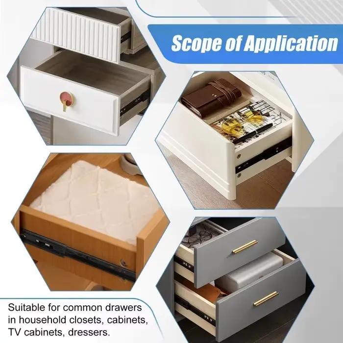 Glissières de tiroir à extension complète pour armoire et commode