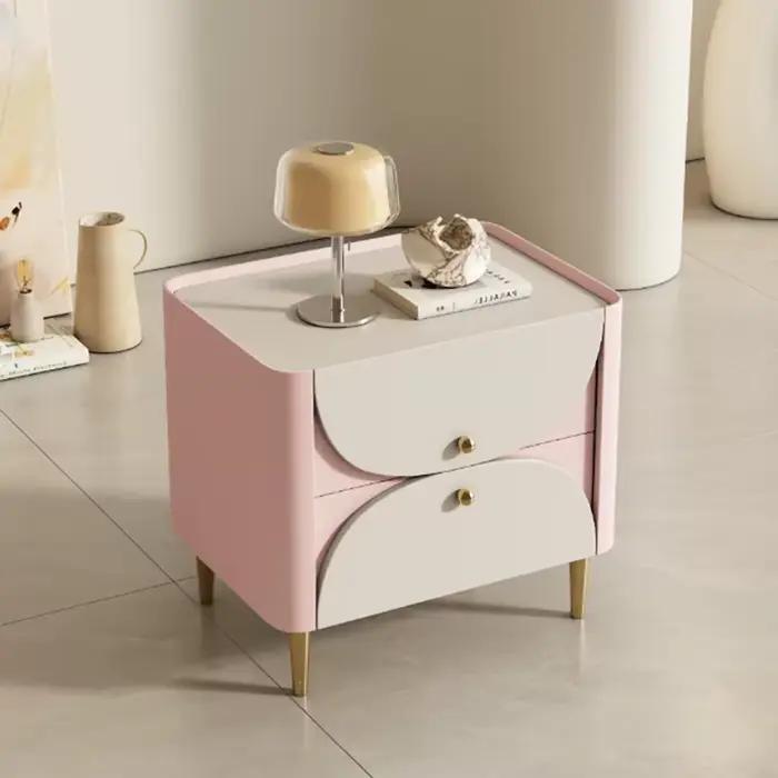 Nouvelles Tables de Chevet Crème Style Créatif Miniatures et Adorables avec Tiroirs de Rangement