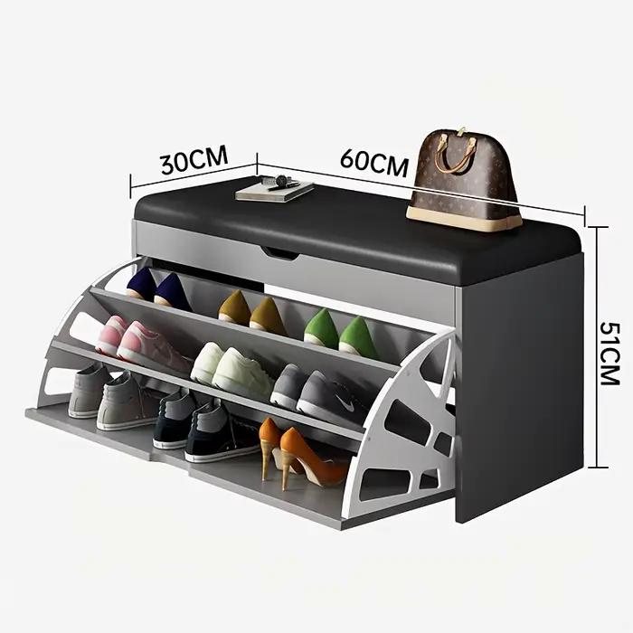 Armoire à chaussures avec banc de rangement à 3 niveaux