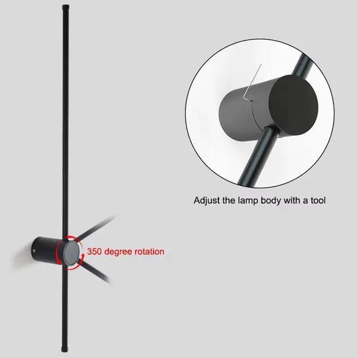 80CM mur LED lampe longue bande lumière noire chambre lampes de chevet nordique luminaires décoratifs ligne lumière fond décor à la maison