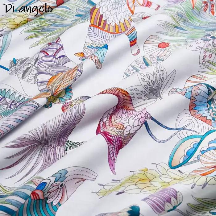 Parure de lit en coton égyptien avec impression numérique oiseau fleur
