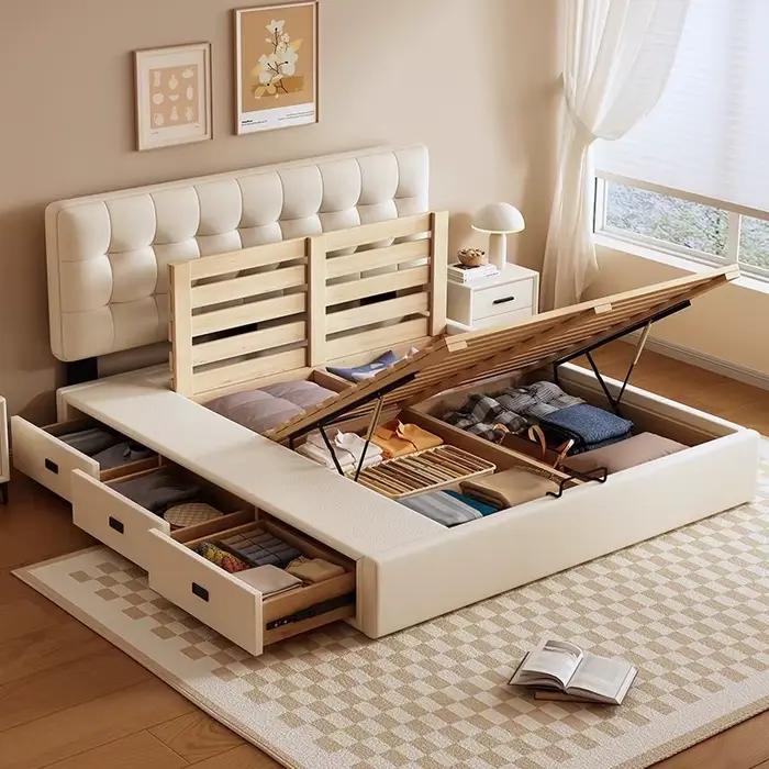 Tête de lit cadre lit fantaisie nordique dormir tables de nuit lit minimaliste Queen Size Muebles Para dortoir chambre meubles