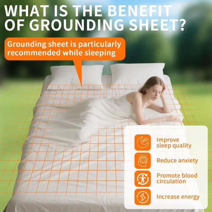 Drap de mise à la terre 90% coton biologique et 10% fibre d'argent pur