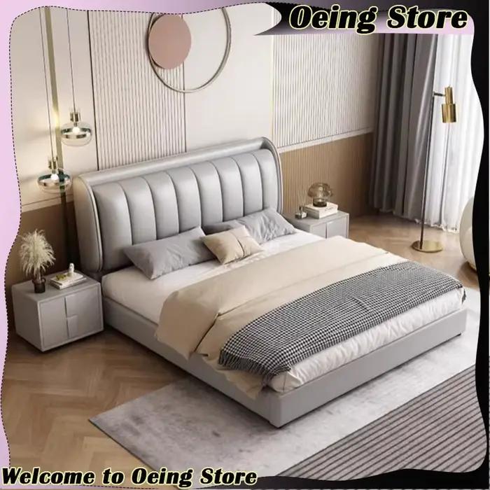 Lampe de luxe chambre à coucher blanc fille hôtel reine lit moderne matelas rangement Muebles Para El Hogar meubles de maison décoration