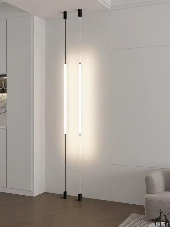 Ltalian design chambre chevet lampadaire minimaliste LED longue ligne lampe hôtel salon décoration créative