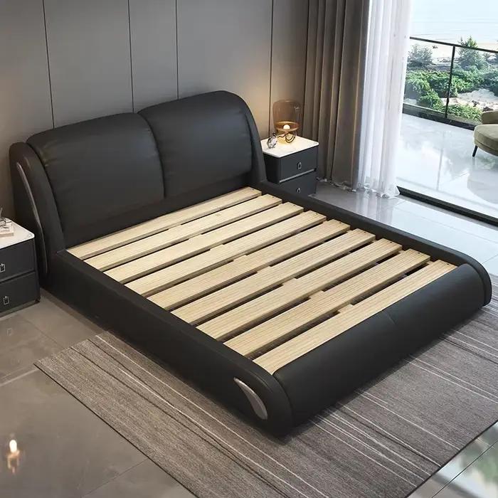 Lit double noir moderne de style italien pour chambre principale