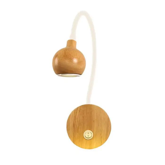 Applique murale nordique en bois avec interrupteur 5w