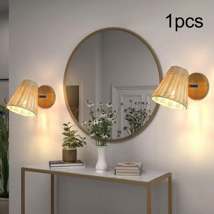 Applique Murale Décorative Rustique en Rotin