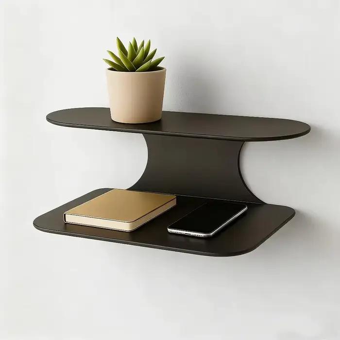 Table de chevet flottante moderne à deux niveaux - Installation facile