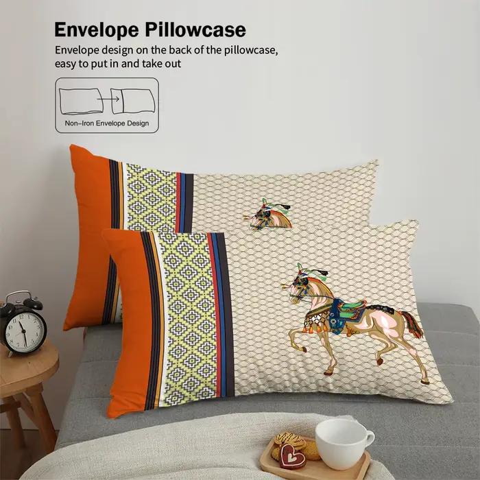 Ensemble de housse de couette en microfibre d'aspect de luxe imprimé numérique 3 pièces ensemble de literie Queen Size housse de couette pour hôtel maison, linge de lit doux