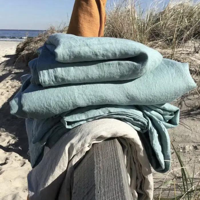 Drap de Lit pio en Lin 100% Lavé Naturel France AREX