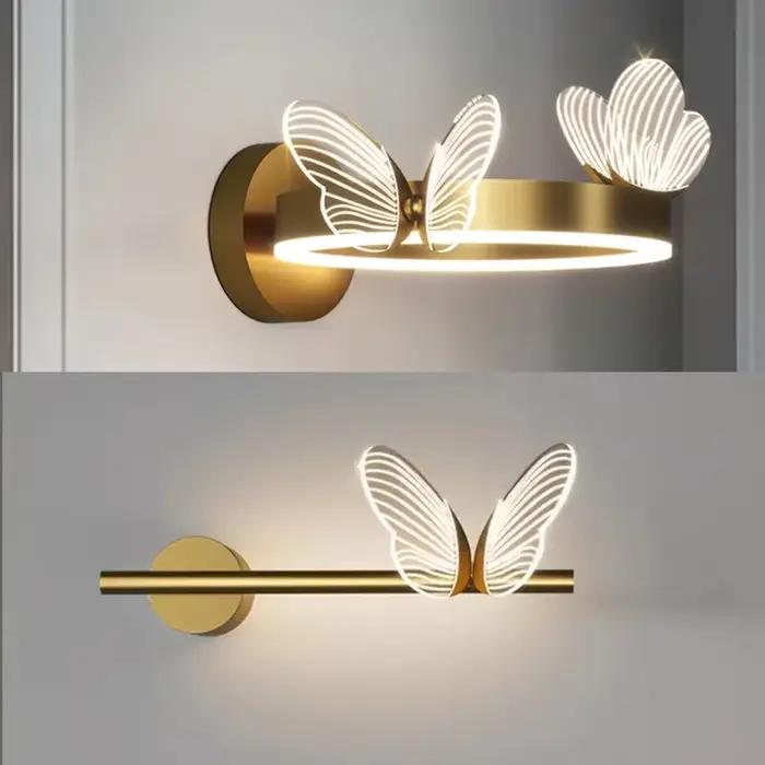 Papillon mur LED lampe éclairage intérieur pour la maison salon décoration chambre LED veilleuses lampes de chevet