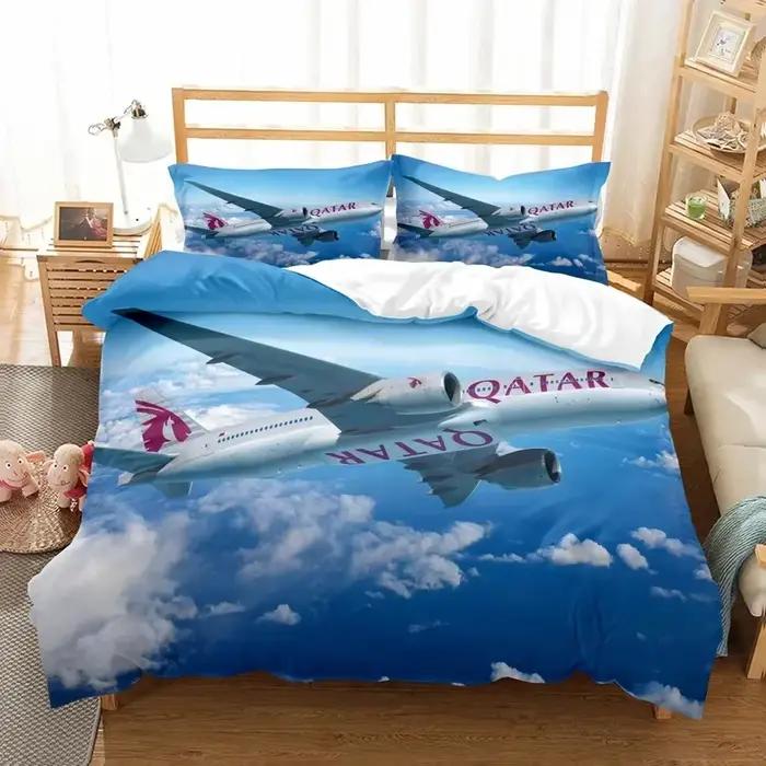 Linge de lit 3D avion ciel bleu