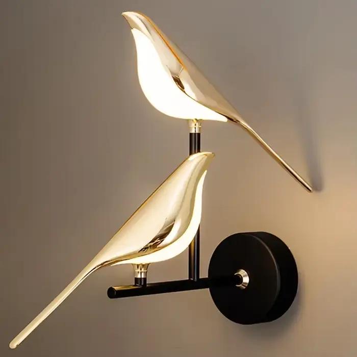 Applique murale oiseau nordique, décor de table à manger, cuisine, lumières LED, chambre à coucher, chevet, intérieur, chambre, appareil ménager