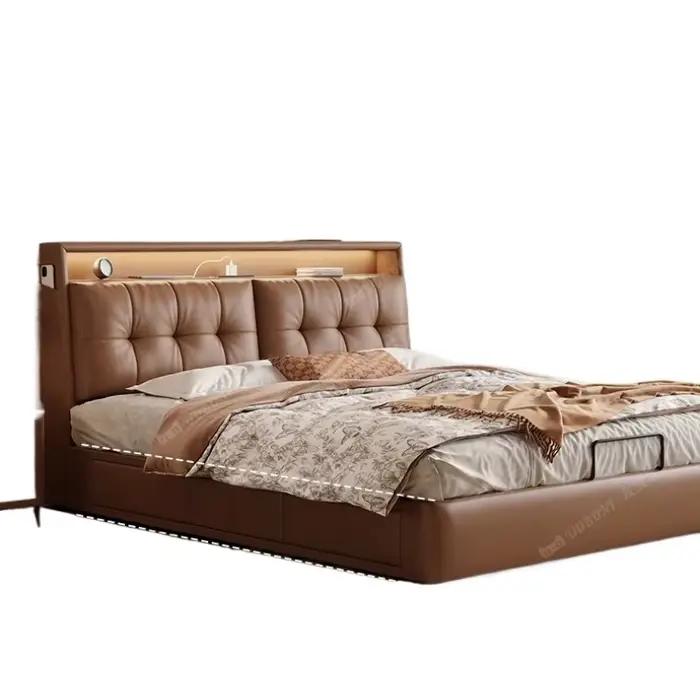 Cadres De maquillage organisateur De lit moderne espace De rangement De luxe lit multifonctionnel chambre Cama De Casal Luxuosa accessoires pour la maison