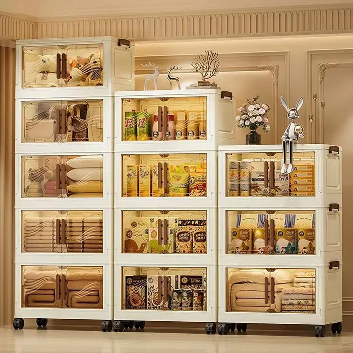Boîte de rangement pliable avec porte transparente
