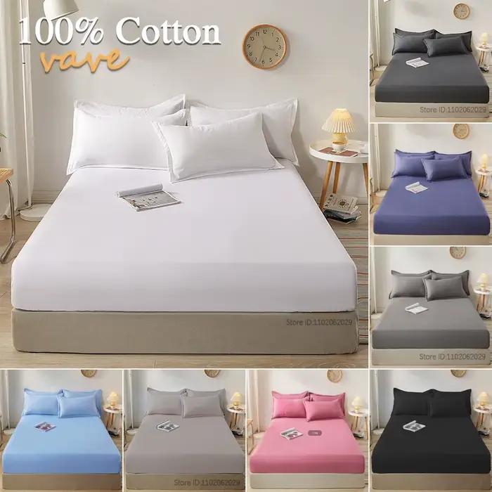Drap-housse en coton 90x200 160x200cm avec bandes élastiques