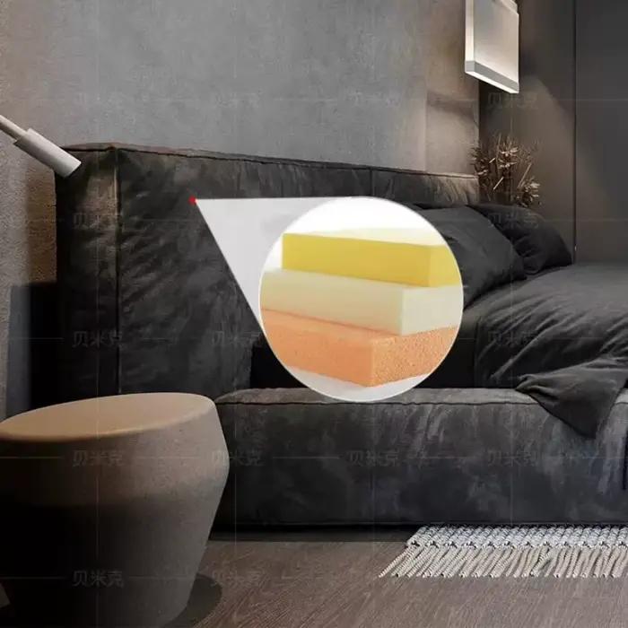 Lit plateforme minimaliste italien en tissu rembourré