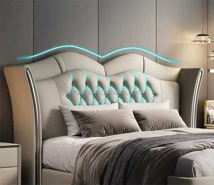 Lit en cuir de luxe moderne