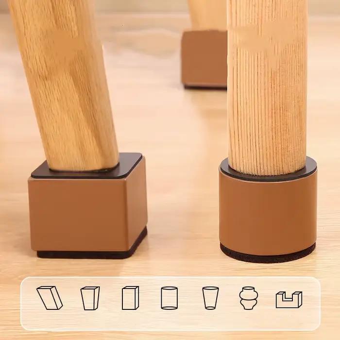 4 pièces meubles en métal pieds jambe lit rehausseurs coussinets de rehaussement carré Table ronde chaise bureau canapé Riser sol protecteur ascenseur