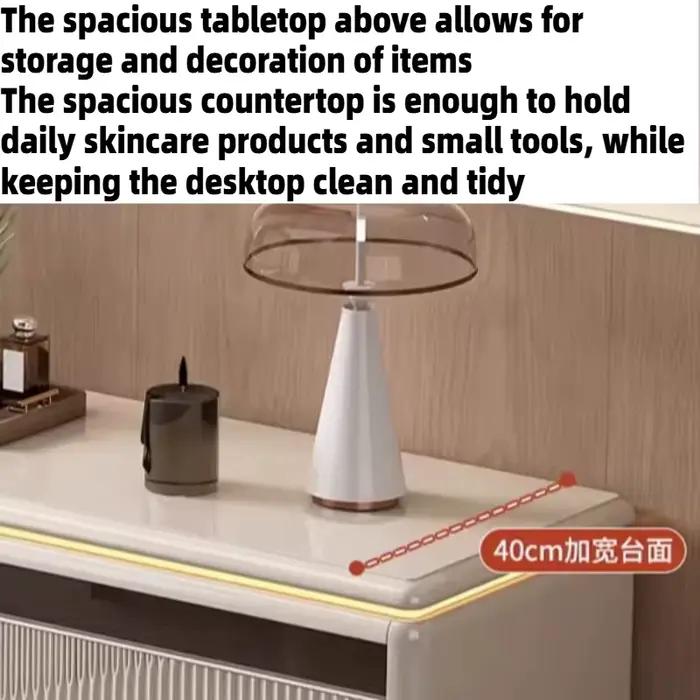 Coiffeuse de luxe en bois avec miroir et tabouret