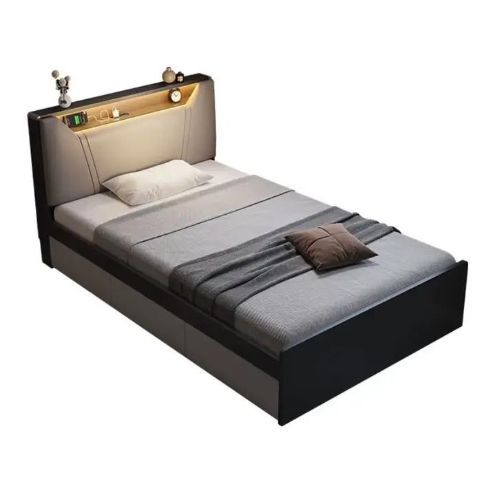 Lits minimalistes esthétiques chambre De luxe cadre nordique lit Unique fantaisie Camas De Matrimonio dortoir meubles accessoires