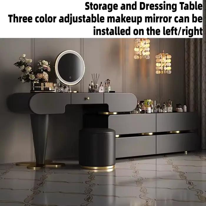 Coiffeuse moderne de luxe avec miroir LED intégré