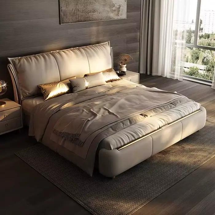 Cadre De lit moderne princesse Beige