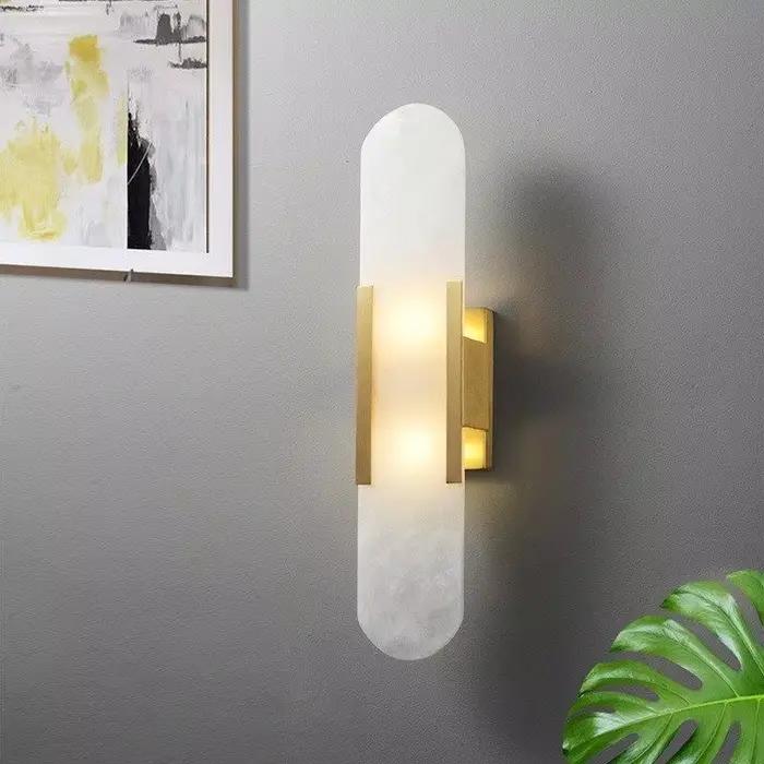 Lampes de chevet en marbre haut de gamme de style nordique moderne, éclairage mural pour salon, décoration élégante de la pièce, éclairage mural LED en marbre pour l'intérieur