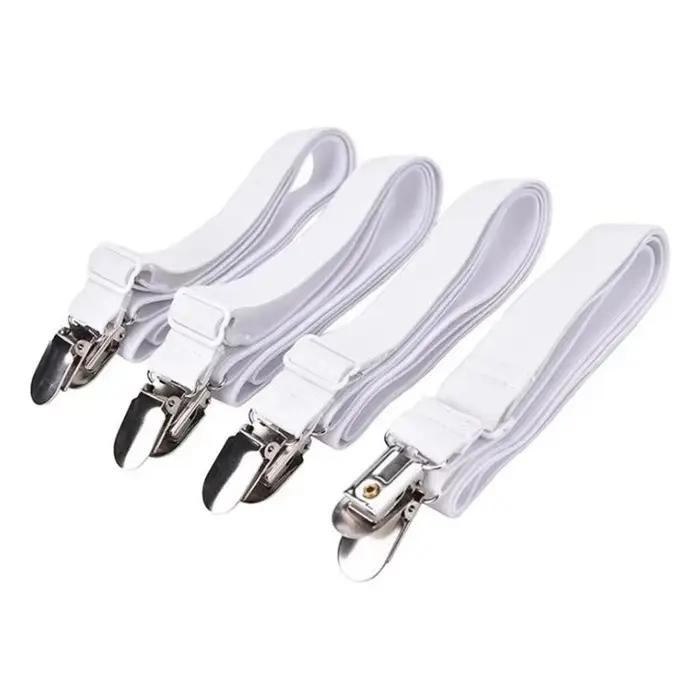 Bande de fixation élastique pour drap de lit 4 pièces/ensemble pinces