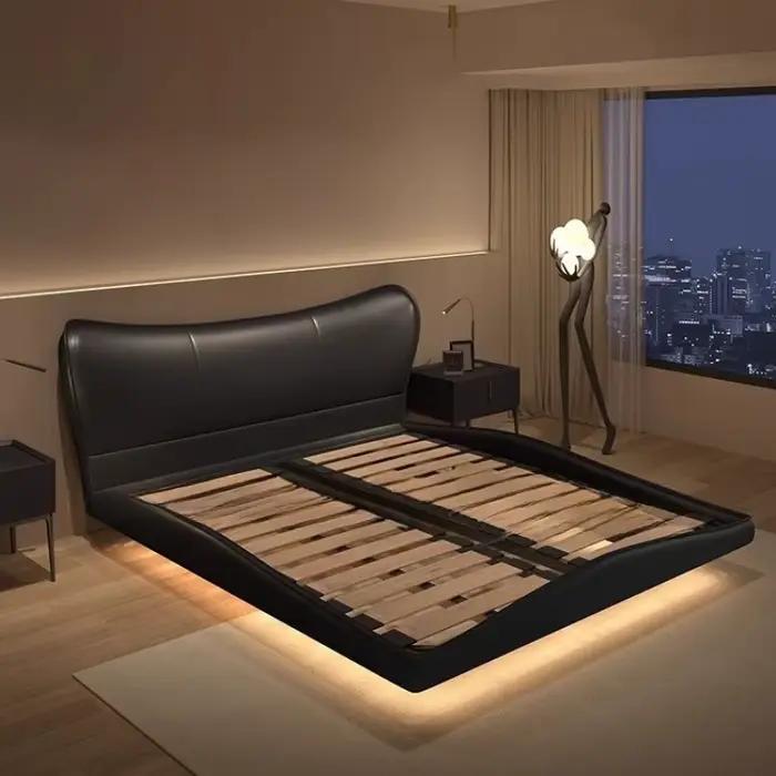 Cadres lit rembourré minimaliste reine chambre principale lit esthétique dormir luxe Muebles Para dortoir maison accessoires