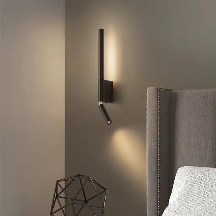 Lampe murale de chevet, rotation à 330 degrés, lampe murale réglable, lampe de lecture avec interrupteur, style minimaliste nordique, chambre d'hôtel, chambre principale