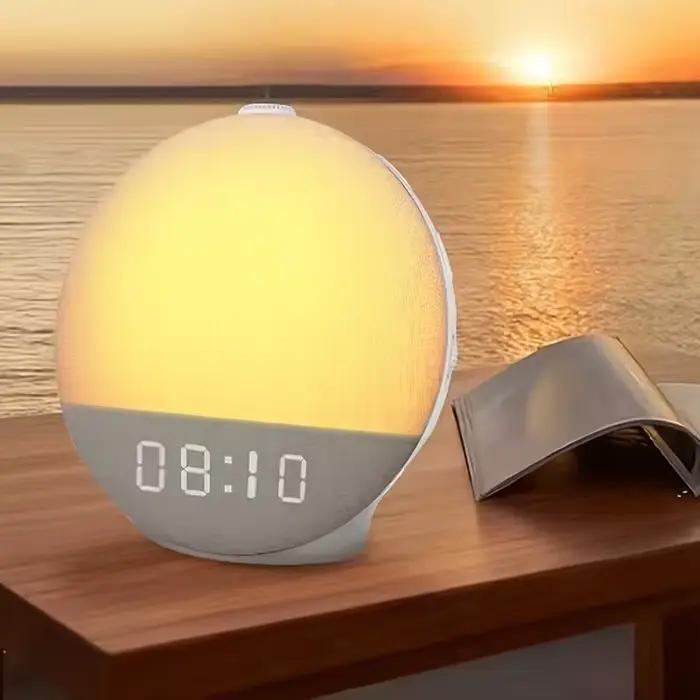 Réveil Lumineux, Machine à Bruit Blanc avec 30 Sons Apaisants