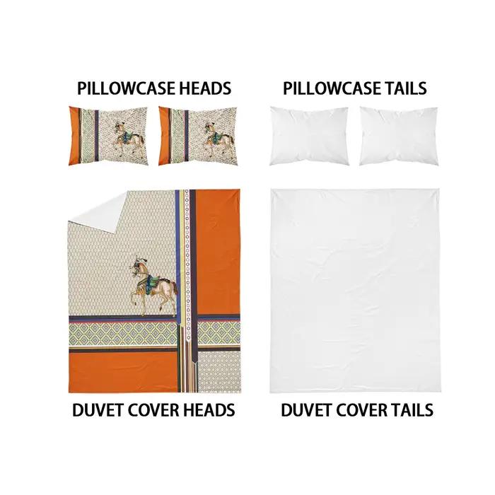 Ensemble de housse de couette en microfibre d'aspect de luxe imprimé numérique 3 pièces ensemble de literie Queen Size housse de couette pour hôtel maison, linge de lit doux