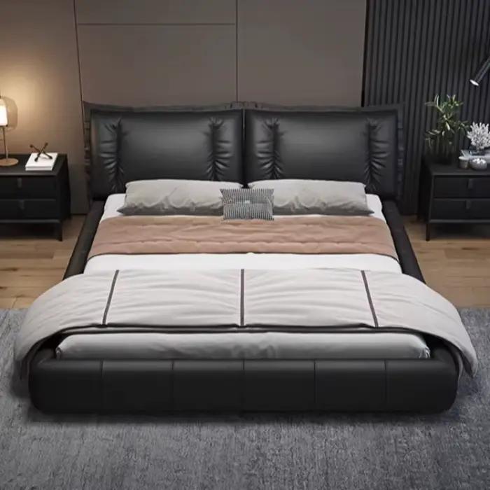 Lit de chambre en cuir pleine fleur