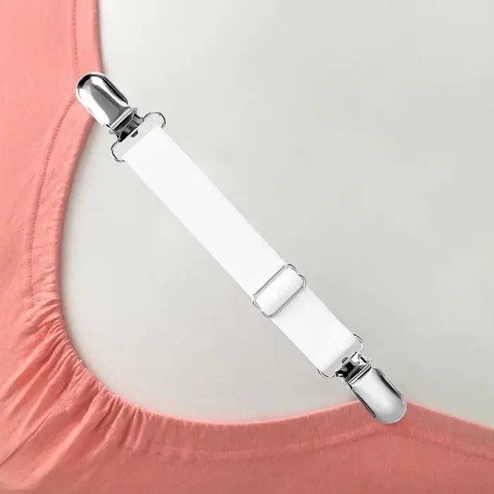 Bande de fixation élastique pour drap de lit 4 pièces/ensemble pinces