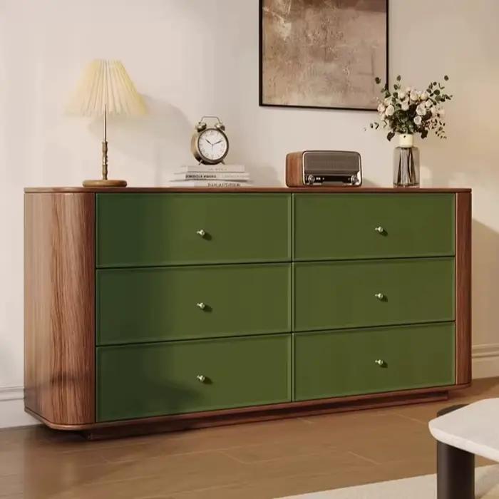 Armoire de Rangement Vintage Rustique en Bois Vert