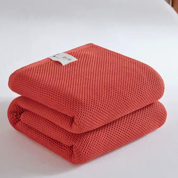 Couverture en coton à carreaux pour lit simple