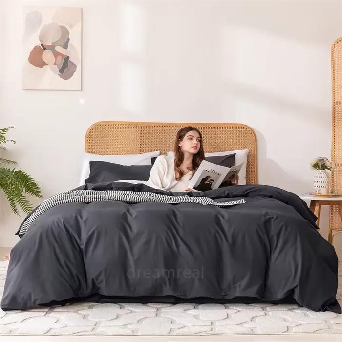 Parure de lit en coton lavé 4 pièces