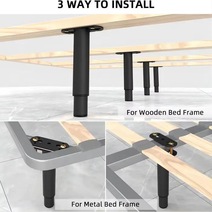 Pieds de lit extensibles réglables avec cadre de rangée réglable