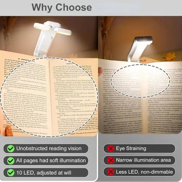 Lampe de lecture, lampe de livre rechargeable par USB pour lire la nuit au lit