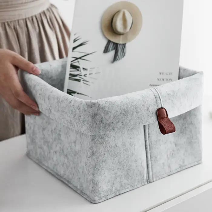 Paniers de rangement en feutre pour vêtements variés
