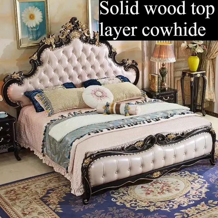 Lit Queen Size de Luxe avec Table de Chevet et Tête de Lit