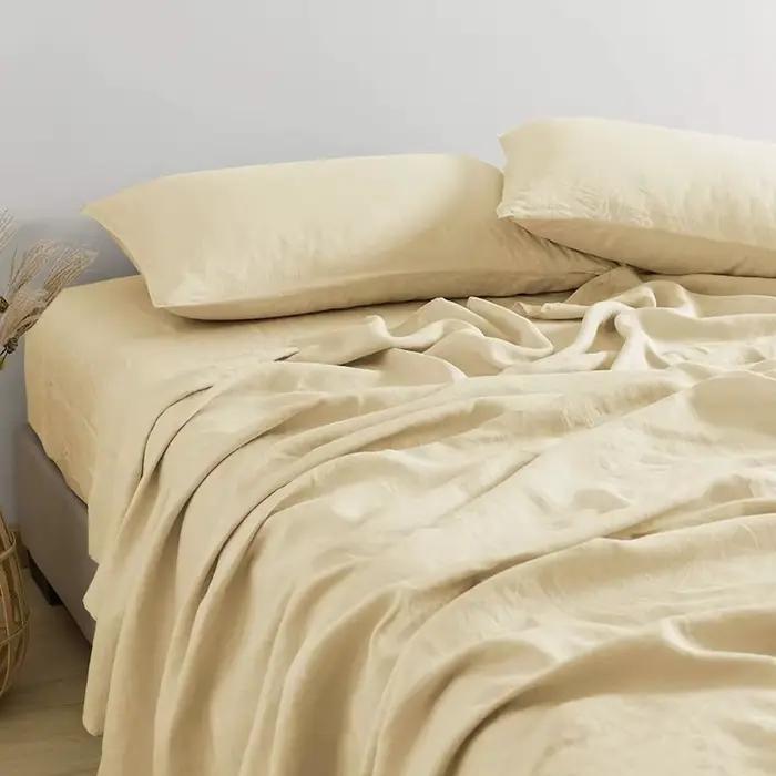 Drap de Lit pio en Lin 100% Lavé Naturel France AREX