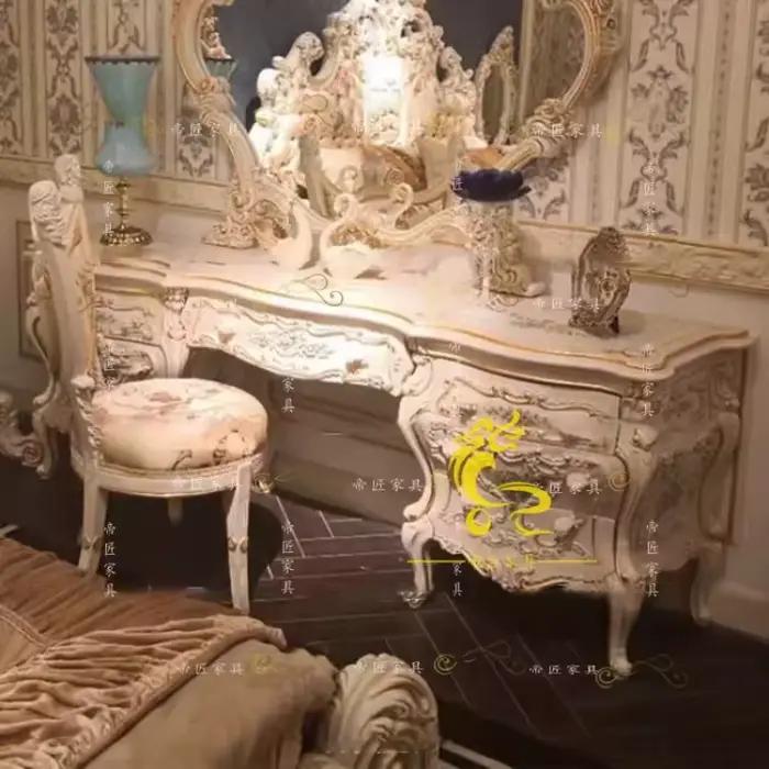 Chambre à coucher luxe coiffeuse filles esthétique nordique Vintage