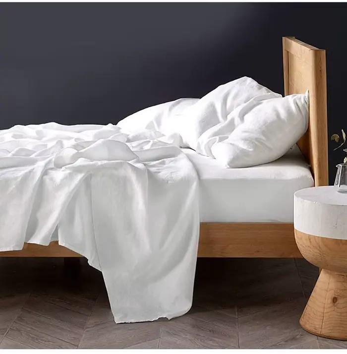 Drap de Lit pio en Lin 100% Lavé Naturel France AREX