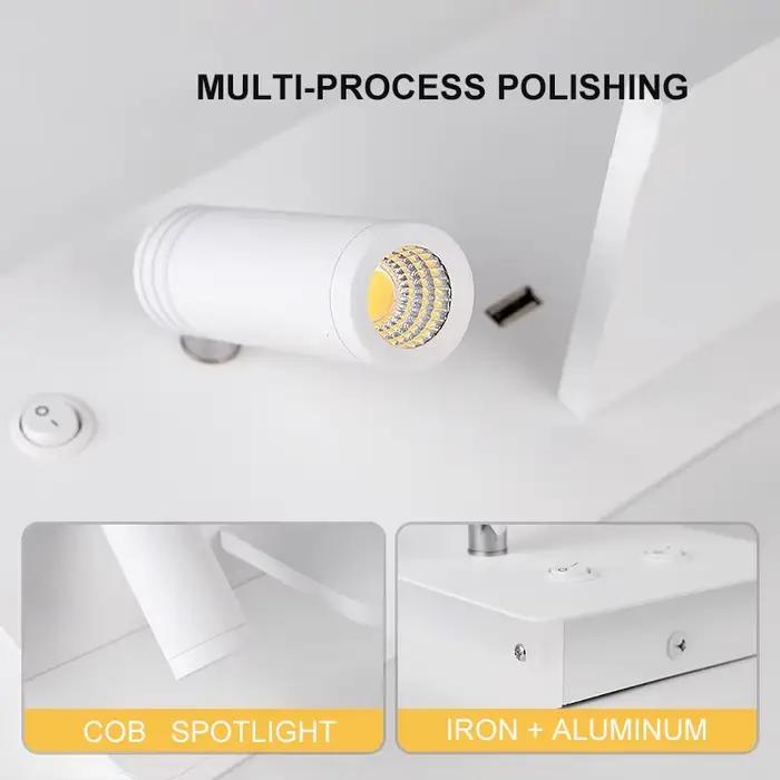 Lampe murale LED nordique moderne avec interrupteur