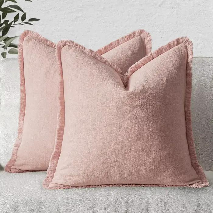 Housses de coussin décoratives roses