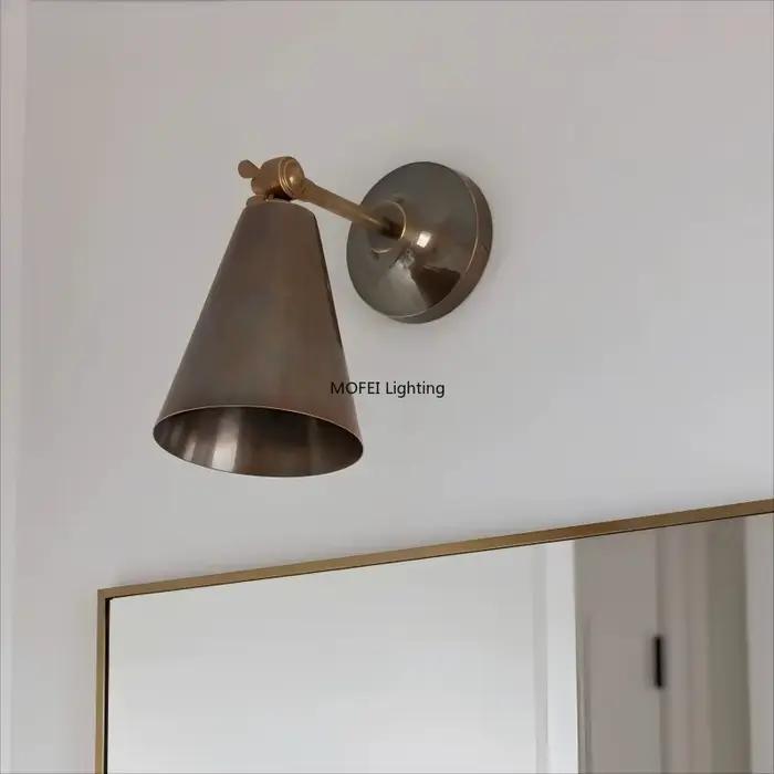 Applique Murale LED Rétro Nordique en Cuivre pour Chambre à Coucher